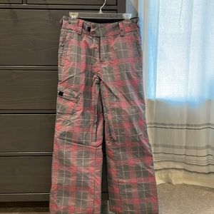 686 plaid ski or snow pants